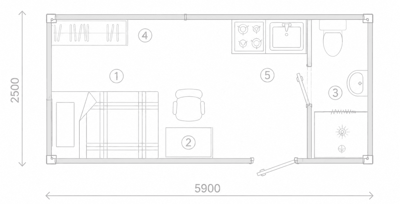 Detachable container house floor plan