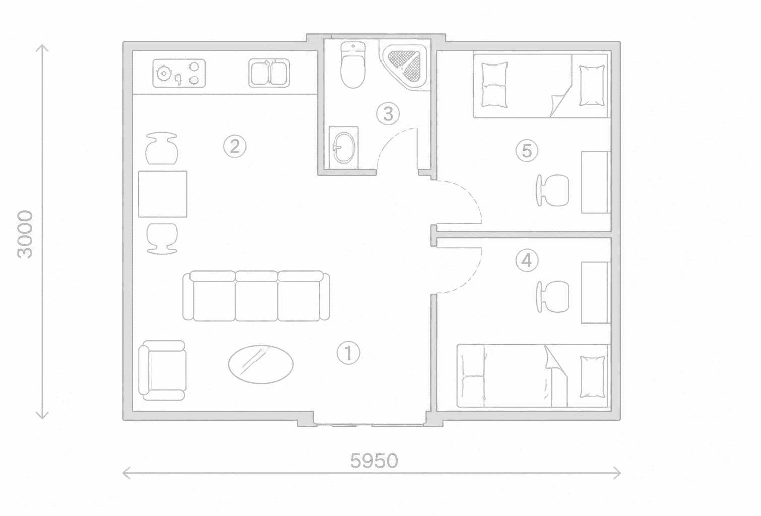 Expandable container house floor plan